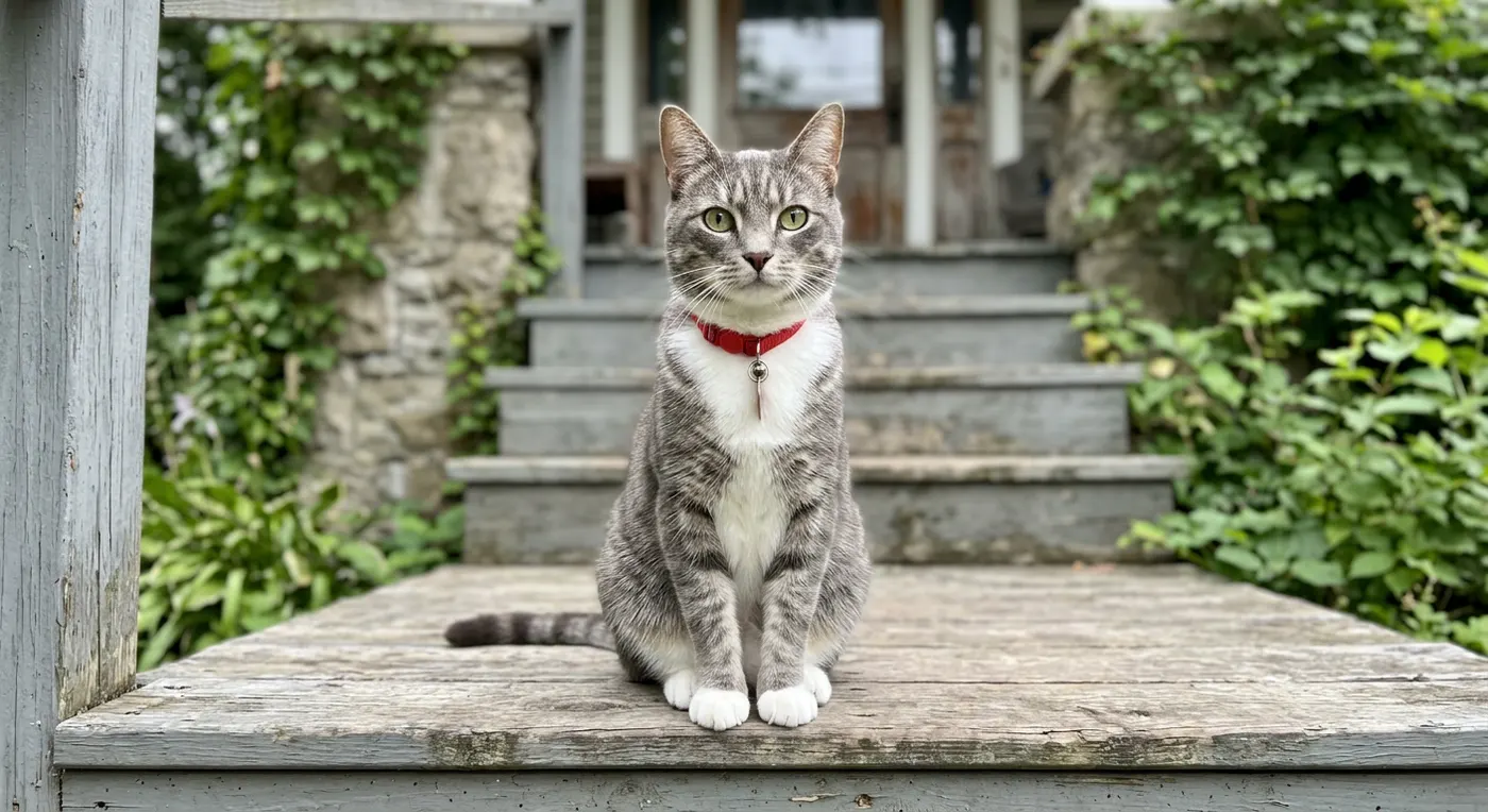 Luna, a gray tabby cat